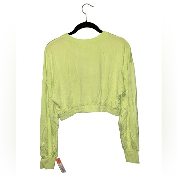 Colsie Women's Cropped Sweatshirt - Bright Yellow/Neon NWT. Sz. M - Picture 1 of 7